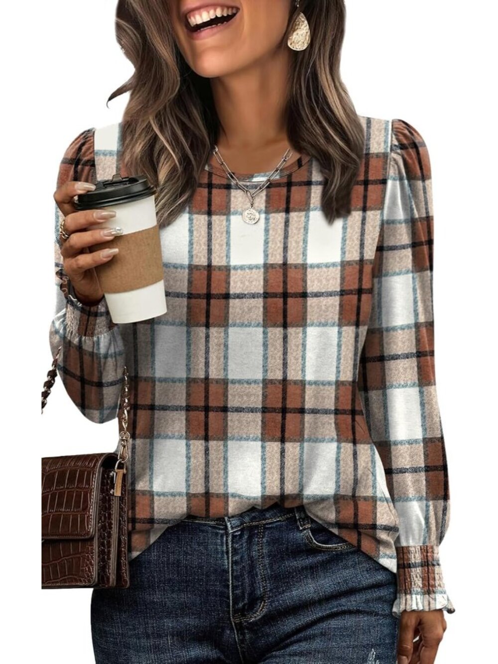 Fashionably Casual Long Sleeve Tunic with Elastic Cuffs for Effortless Style